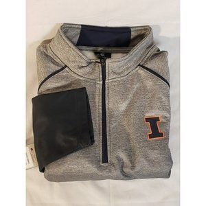 Coliseum Fighting Illini quarter zip pullover gray ombre' men's size XXL NWT